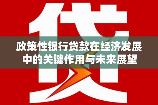 乌马河政策性银行贷款在经济发展中的关键作用与未来展望
