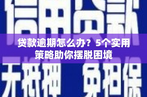 乌马河贷款逾期怎么办？5个实用策略助你摆脱困境
