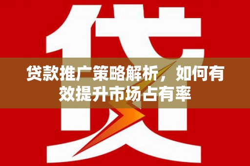 乌马河贷款推广策略解析，如何有效提升市场占有率