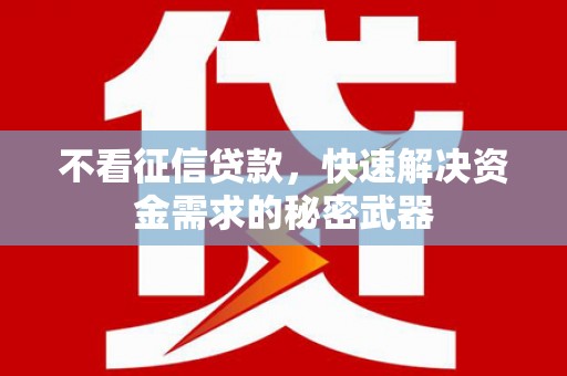 乌马河不看征信贷款，快速解决资金需求的秘密武器