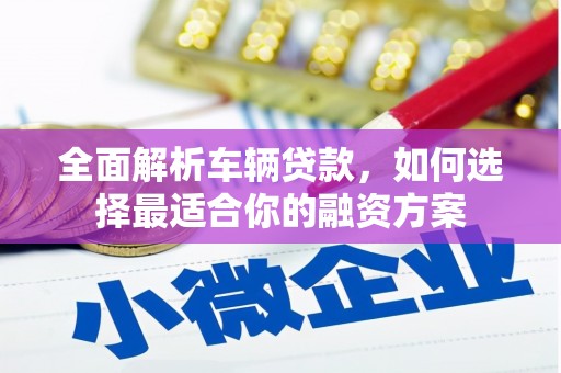 乌马河全面解析车辆贷款，如何选择最适合你的融资方案